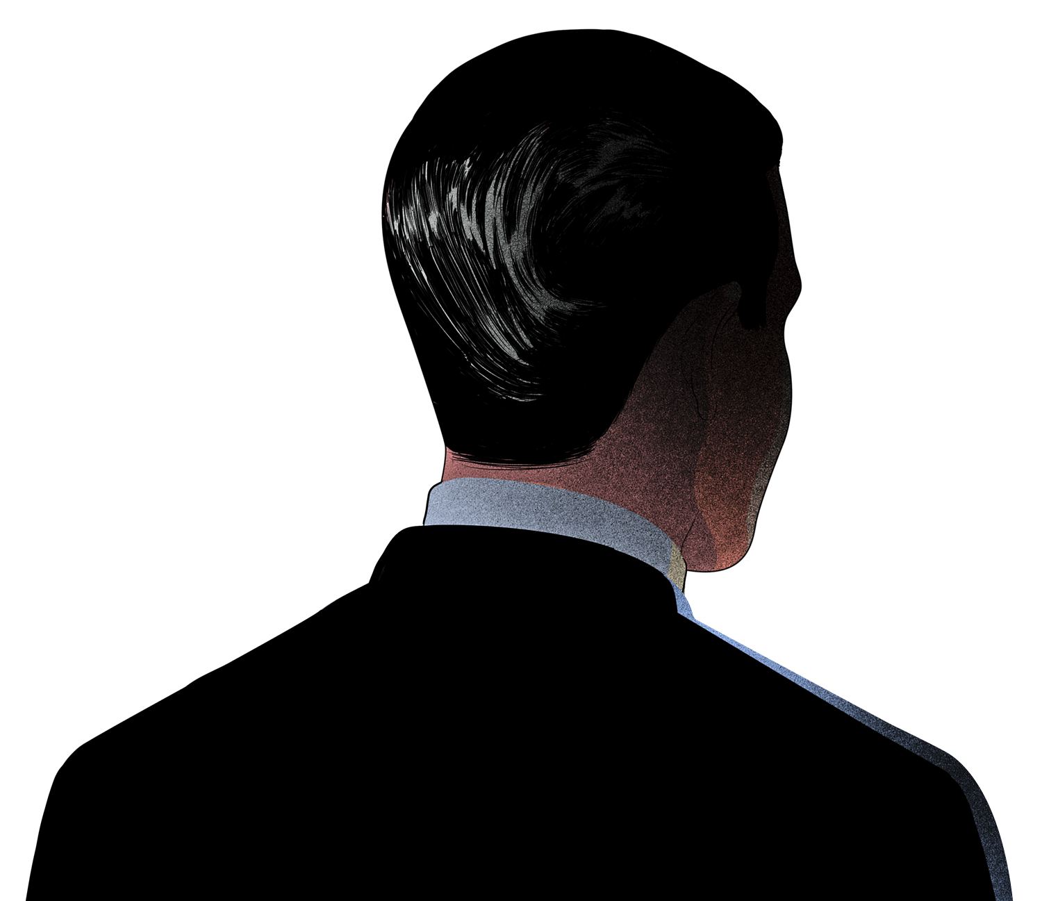 Mann von hinten im Anzug mit Konfetti